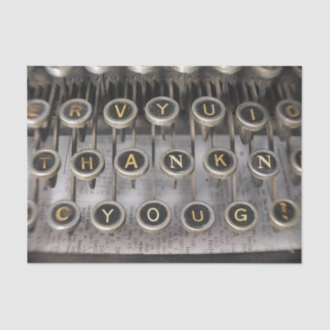 Thank You Typewriter Tissue Paper (Front)