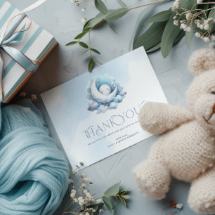 Thank You Typography Crescent Moon Card