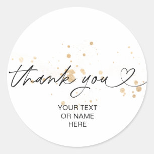 Thank you typography minimalist blush pink classic classic round sticker
