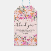 Thank you typography pastel meadow wild flowers gift tags (Front)