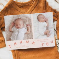 Thank You Typography Peach Birth Photo 