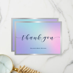 Thank you typography pink and blue ombre