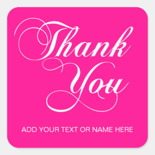 Thank you typography script square sticker