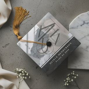 Thank You Typography Senior Photo  Graduation Cap Topper