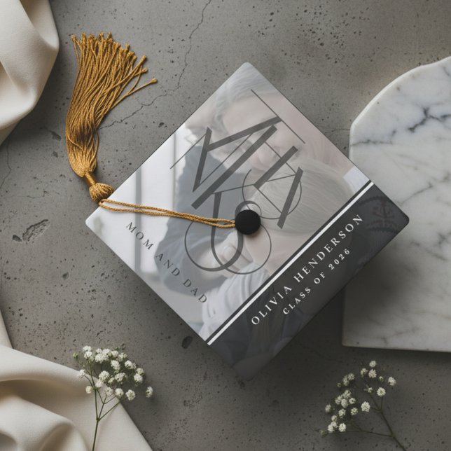 Thank You Typography Senior Photo  Graduation Cap Topper (Thank You Typography Senior Photo Graduation Cap Topper)