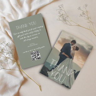 thank you typography wedding photo qr code invitation