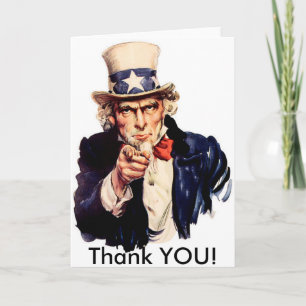 Thank You, Uncle Sam Style. Thank You Card