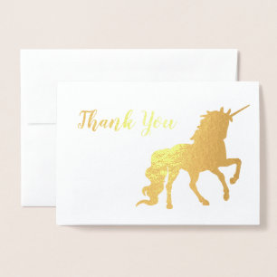 Thank You Unicorn Birthday Gold Foil Card