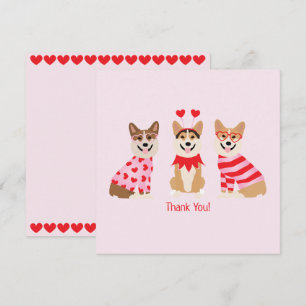 Thank You Valentine Pembroke Welsh Corgi Dogs Card