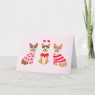 Thank You Valentine Pembroke Welsh Corgi Dogs Card