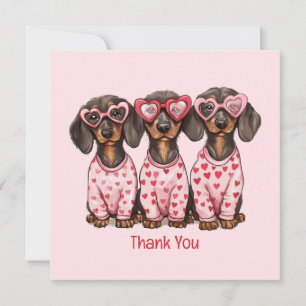 Thank You Valentines Day Dachshund Dogs Card