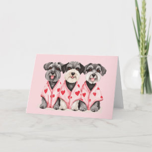 Thank You Valentines Day Schnauzer Dogs Card