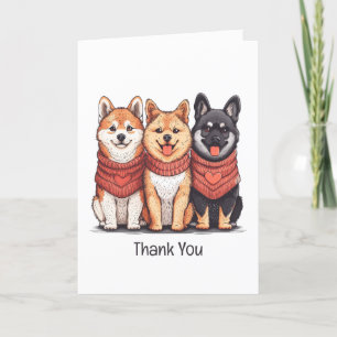 Thank You Valentines Day Shiba Inu Dogs Card