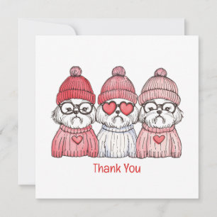 Thank You Valentines Day Shih Tzu Dogs Card