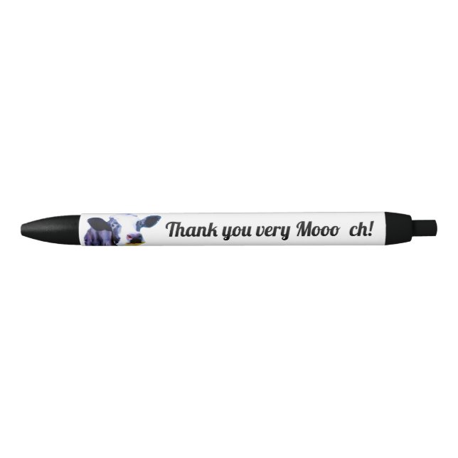 Thank you very Mooch Funny Cow Custom Quote Black Ink Pen (Front)