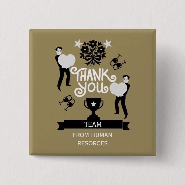 Thank You Very Much 2 Inch Square Button (Front)