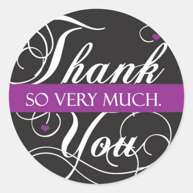 Thank you very much classic round sticker (Front)