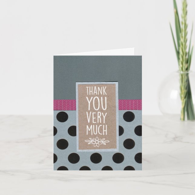 Thank You Very Much folded 4 x 5.6 card (Front)