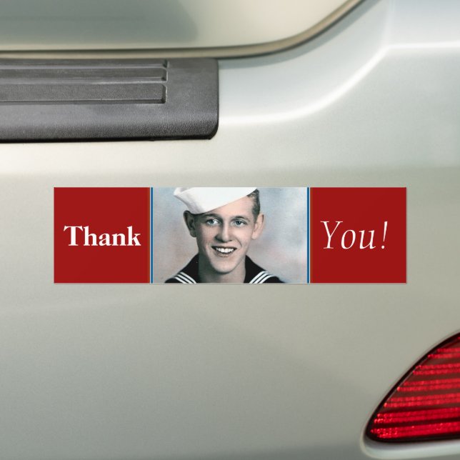 Thank You! - Veteran Bumper Sticker (On Car)