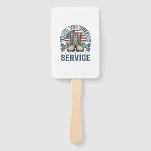 Thank You Veteran Patriotic Boots Service Shirt_1 Hand Fan