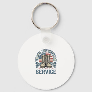 Thank You Veteran Patriotic Boots Service Shirt_1 Keychain