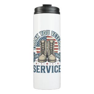 Thank You Veteran Patriotic Boots Service Shirt_1 Thermal Tumbler