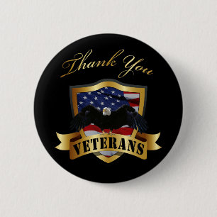 Thank You Veterans 2 Inch Round Button