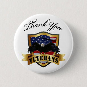 Thank You Veterans 2 Inch Round Button