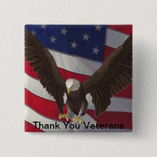 Thank You Veterans 2 Inch Square Button