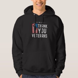 Thank You Veterans  American Flag Celebration Hoodie