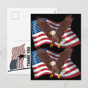 Thank You Veterans American Flag Memorial Day Holiday Postcard