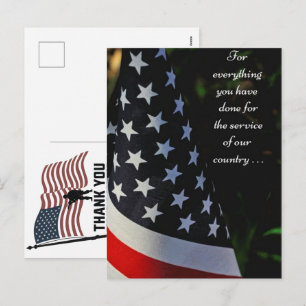 Thank You Veterans American Flag Memorial Day Holiday Postcard