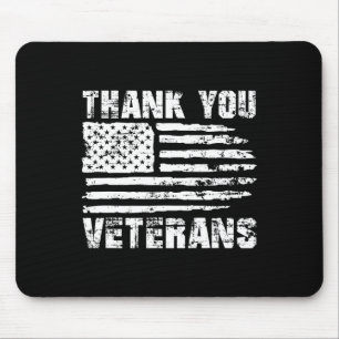 Thank You Veterans American Flag Proud Veteran Mouse Pad