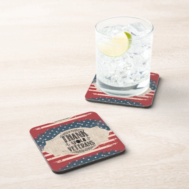 Thank You Veterans Beverage Coaster (Right Side)