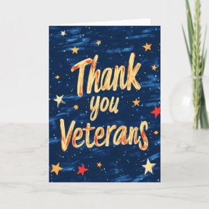 Thank You Veterans Blue Holiday Card