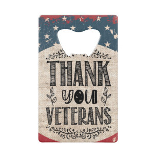 Thank You Veterans Bottle Opener Credit Card Bottle Opener