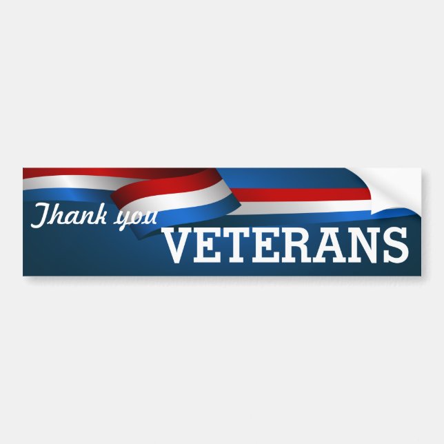 Thank you Veterans Bumper Sticker (Front)
