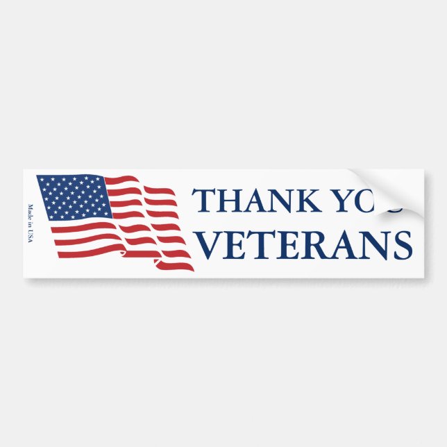 Thank You Veterans Bumper Sticker (Front)