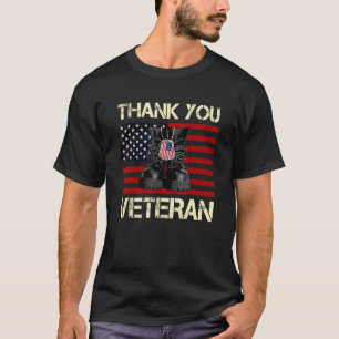 Thank You Veterans Combat Boots American Flag Vete T-Shirt