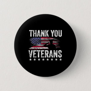 Thank You Veterans Day Memorial Day Partiotic Mili 2 Inch Round Button