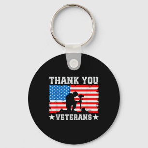 Thank You Veterans Day Memorial Day Patriotic Mili Keychain