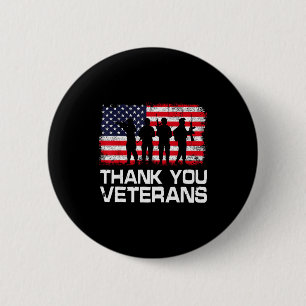 Thank You Veterans Day Usa Flag Patriotic Soldier  2 Inch Round Button