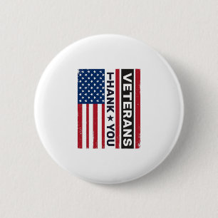 Thank You Veterans Distressed Flag Vector Design_1 2 Inch Round Button