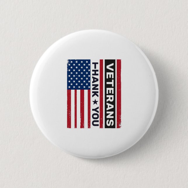 Thank You Veterans Distressed Flag Vector Design_1 2 Inch Round Button (Front)