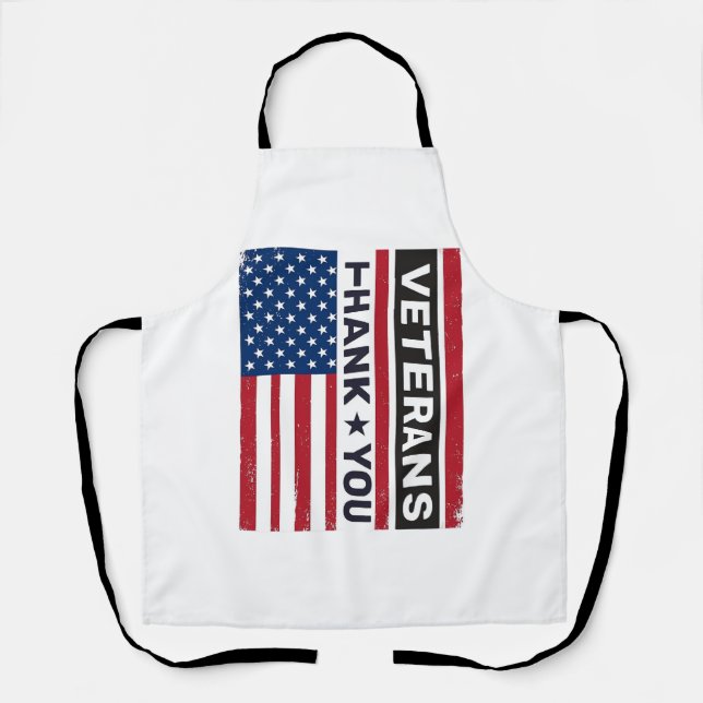 Thank You Veterans Distressed Flag Vector Design_1 Apron (Front)