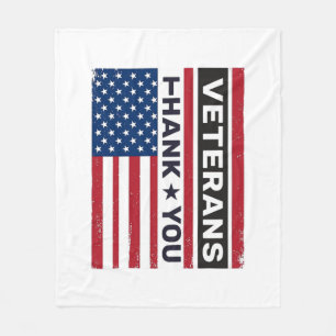 Thank You Veterans Distressed Flag Vector Design_1 Fleece Blanket