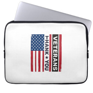 Thank You Veterans Distressed Flag Vector Design_1 Laptop Sleeve