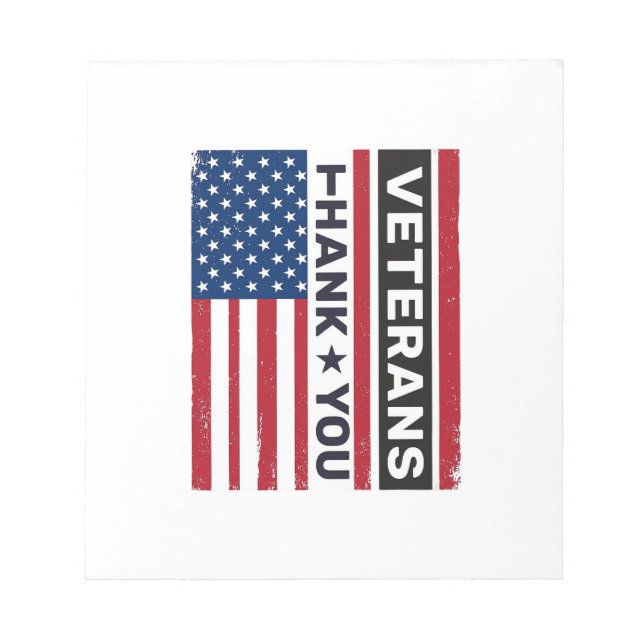 Thank You Veterans Distressed Flag Vector Design_1 Notepad (Front)