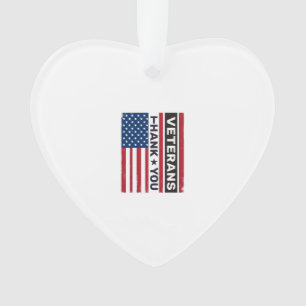 Thank You Veterans Distressed Flag Vector Design_1 Ornament