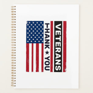 Thank You Veterans Distressed Flag Vector Design_1 Planner